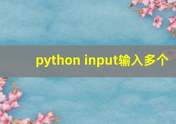 python input输入多个